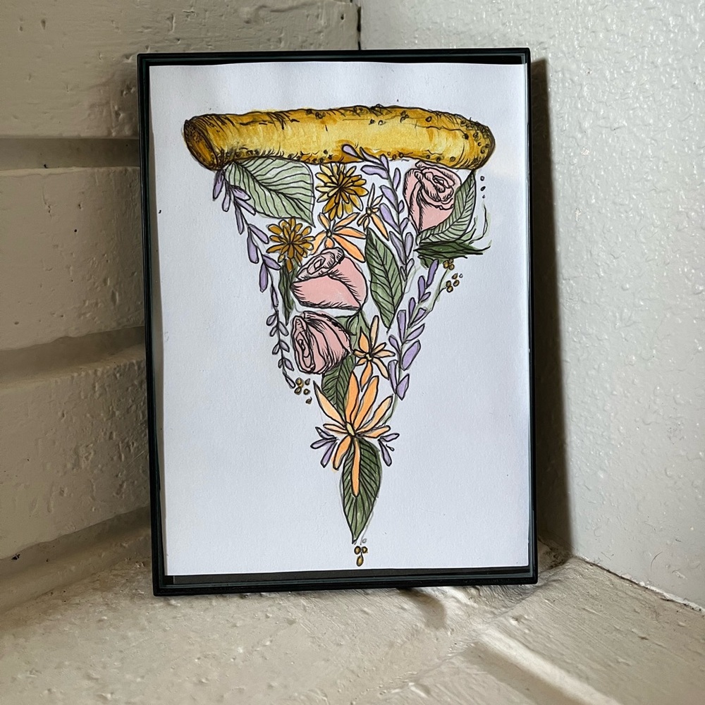 Pizza flower art